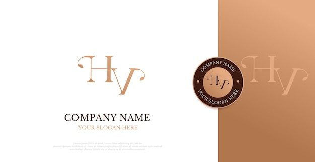 Vector de diseño inicial del logotipo HV