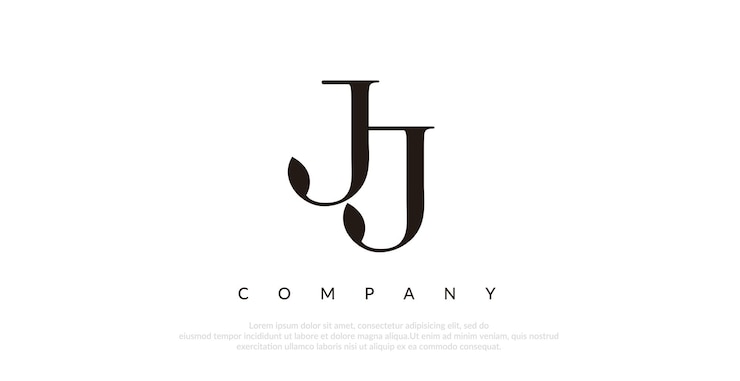 Vector vector de diseño inicial del logotipo de jj