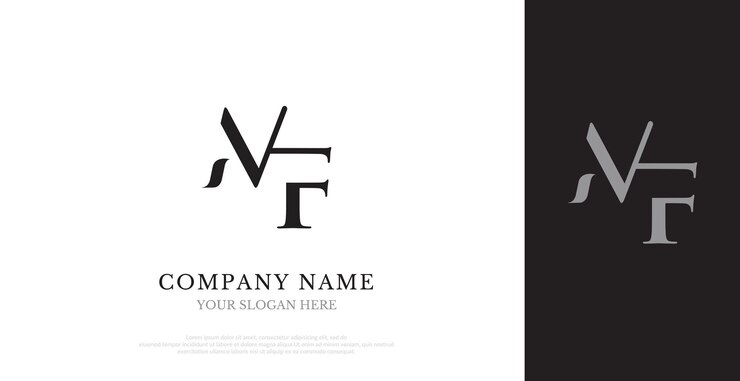 Vector vector de diseño inicial del logotipo de mf