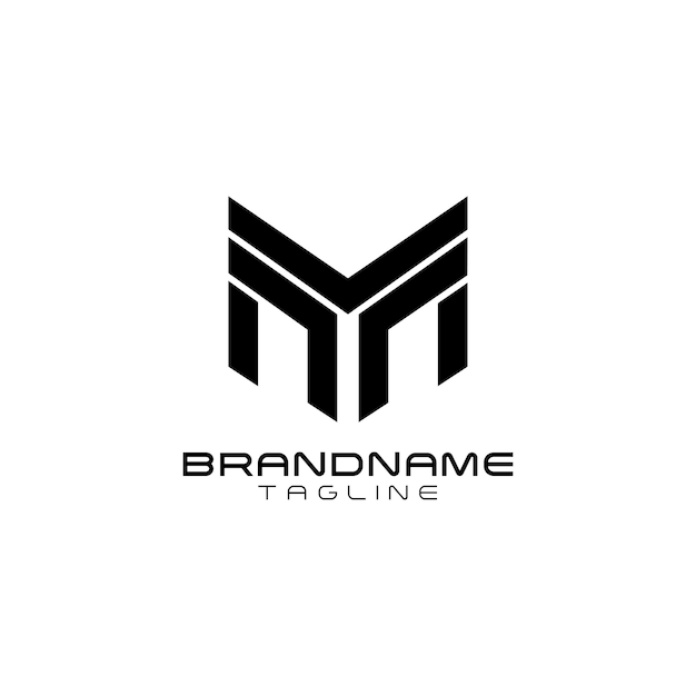Vector de diseño inicial del logotipo moderno de YM