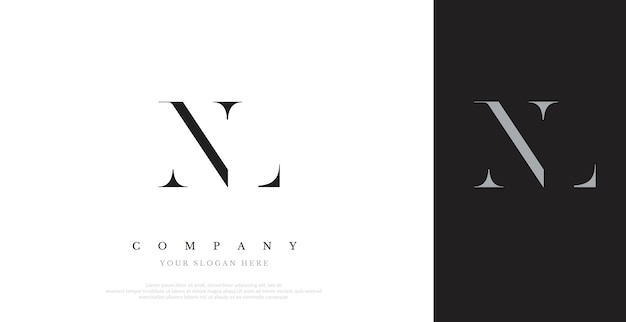 Vector de diseño inicial del logotipo NL