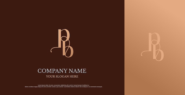 Vector de diseño inicial del logotipo PB