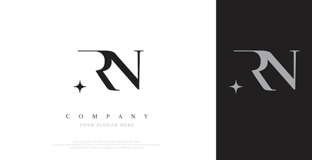Vector de diseño inicial del logotipo RN