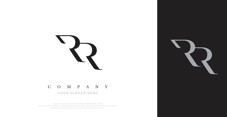 Vector vector de diseño inicial del logotipo de rr