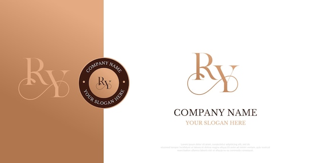 Vector de diseño inicial del logotipo RY