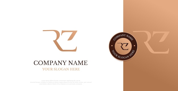 Vector de diseño inicial del logotipo RZ