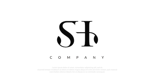 Vector de diseño inicial del logotipo de SH