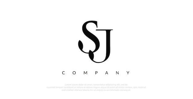 Vector de diseño inicial del logotipo de SJ