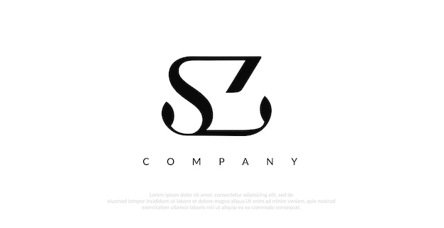Vector vector de diseño inicial del logotipo de sz