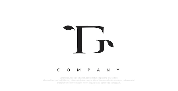 Vector de diseño inicial del logotipo TG