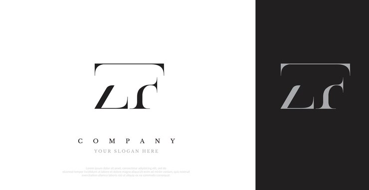 Vector vector de diseño inicial del logotipo de zf