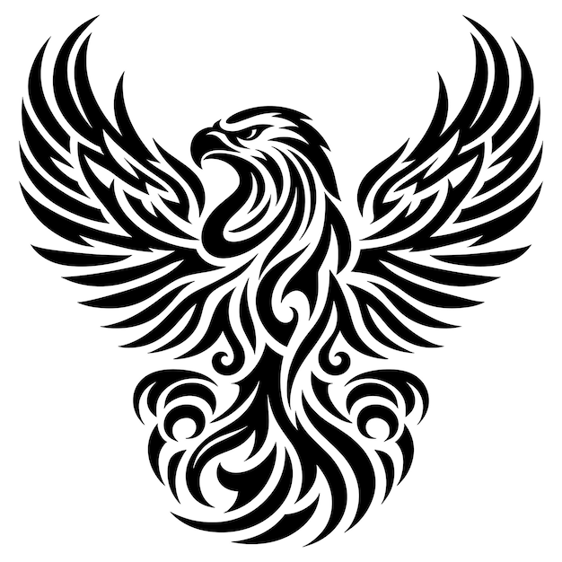 Vector de diseño de insignia de tatuaje tribal de águila