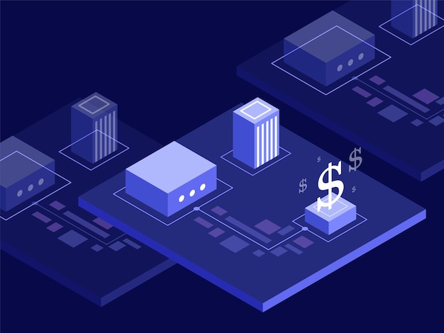 vector de diseño ismétrico de negocios y finanzas