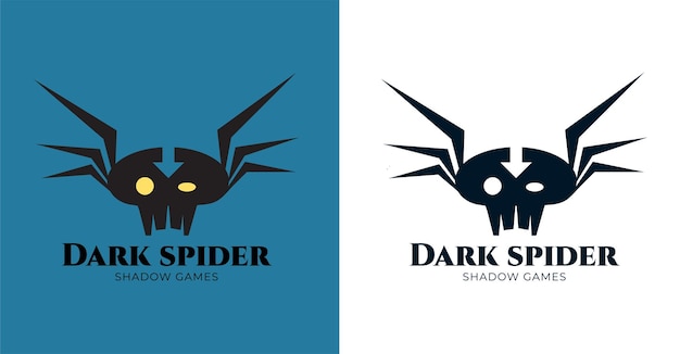 Vector de diseño de juegos de logotipo de araña.