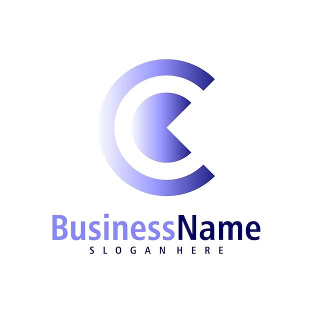 Vector de diseño de la letra C del logotipo Creative Initial C plantilla de conceptos de logotipo