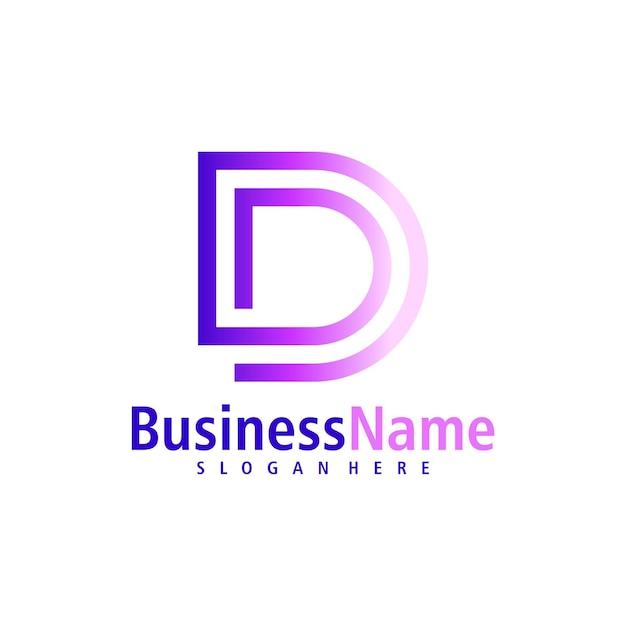 Vector de diseño de la letra D del logotipo Creativo Inicial plantilla de conceptos del logotipo D