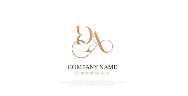Vector de diseño de la letra DA del logotipo