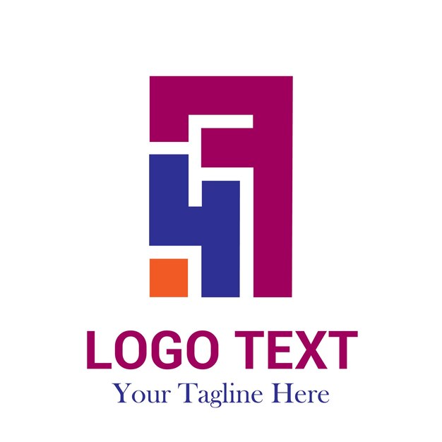 Vector de diseño de la letra F y el número cuatro del logotipo