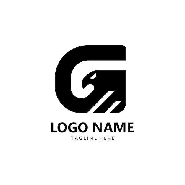 Vector de diseño de la letra G del logotipo del águila