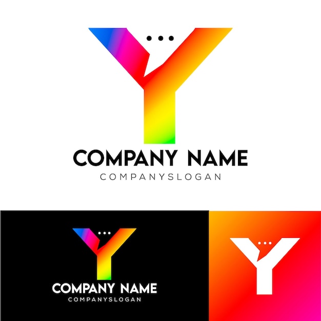 Vector de diseño de la letra Y del logotipo de chat