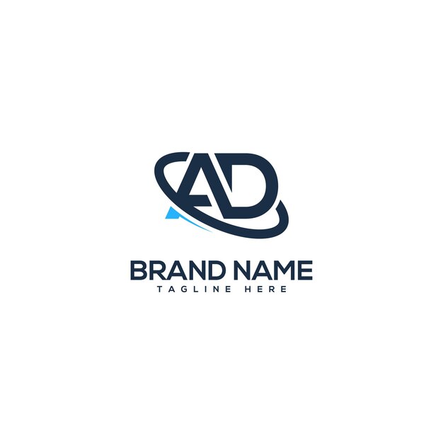 El vector de diseño de la letra profesional AD DA Technology Logo
