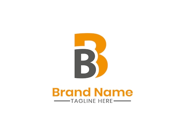 Vector de diseño de letras BB con colores naranja y gris