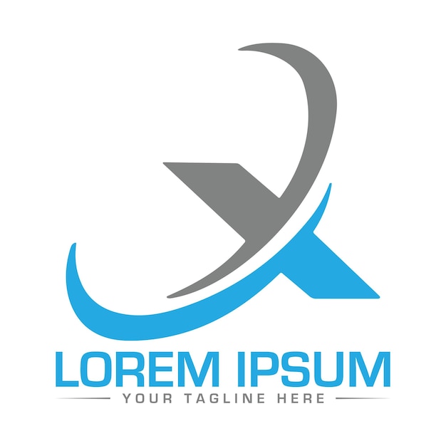 Vector de diseño de letras creativas x logotipo Diseño profesional de logotipo