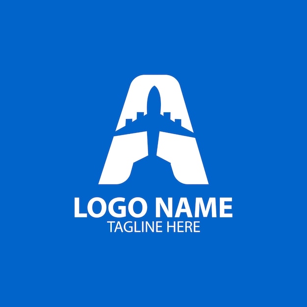 Un vector de diseño de letras del logotipo de la aeronave