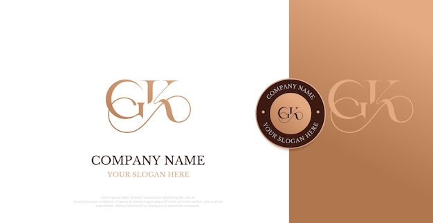 Vector de diseño de letras del logotipo GK