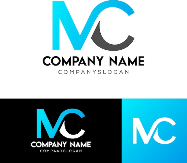 Vector de diseño de letras del logotipo MC