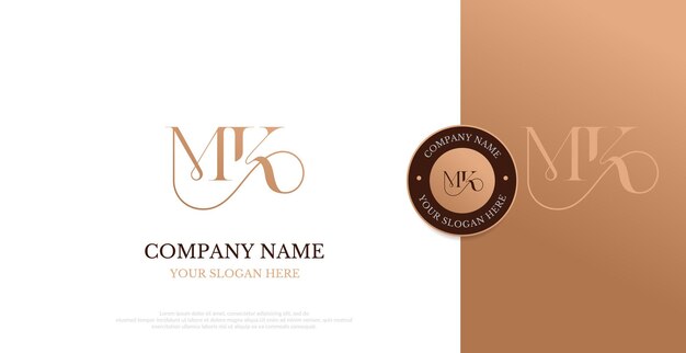 Vector de diseño de letras del logotipo MK