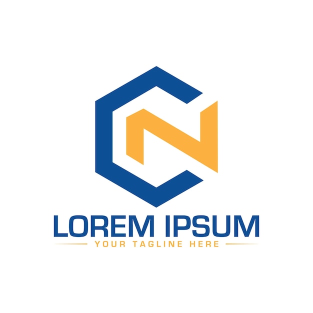Vector de diseño de las letras del logotipo de la NC