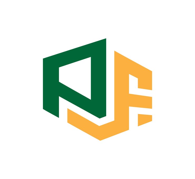 Vector vector de diseño de letras del logotipo pf y plantilla de vector de diseño del logotipo fp