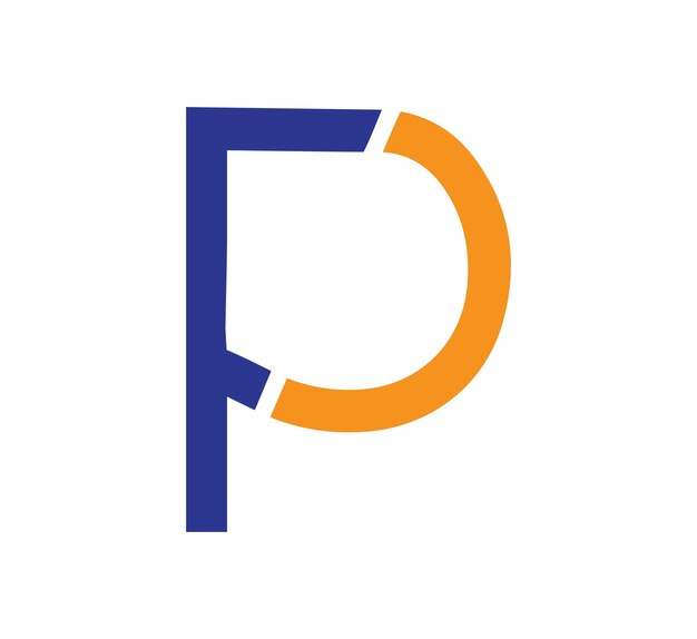 Vector de diseño de letras del logotipo PF y plantilla de vector de diseño del logotipo fp