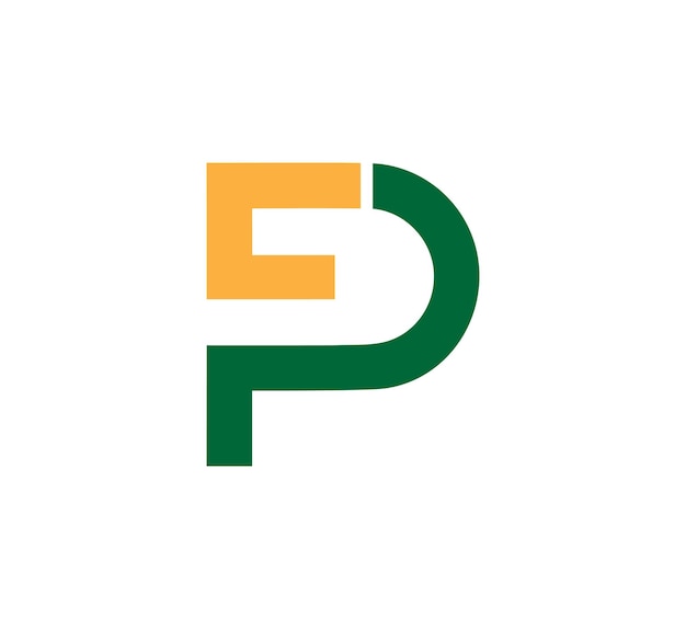 Vector de diseño de letras del logotipo PF y plantilla de vector de diseño del logotipo fp