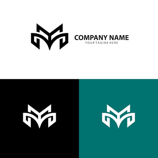 Vector de diseño de letras del logotipo YM