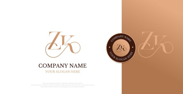Vector de diseño de letras del logotipo ZK