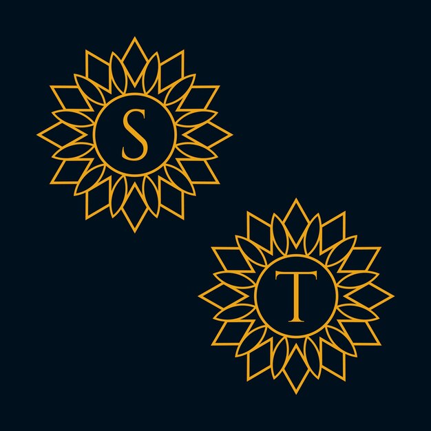 Vector de diseño de letras S y T