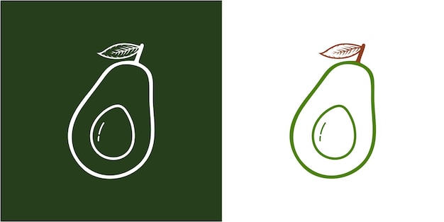 Vector de diseño de línea de art avocado