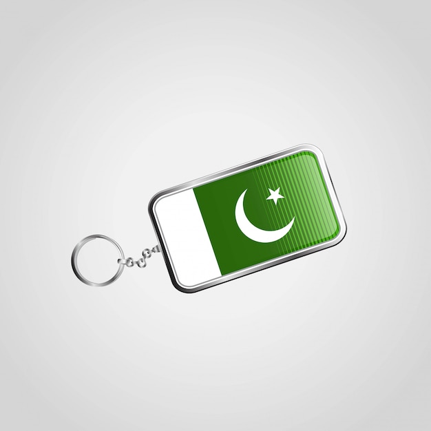 Vector de diseño de llavero de bandera de pakistán