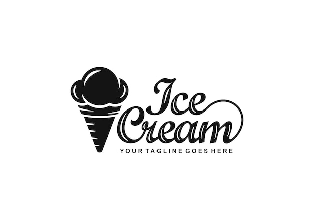 Vector de diseño de logo de helado