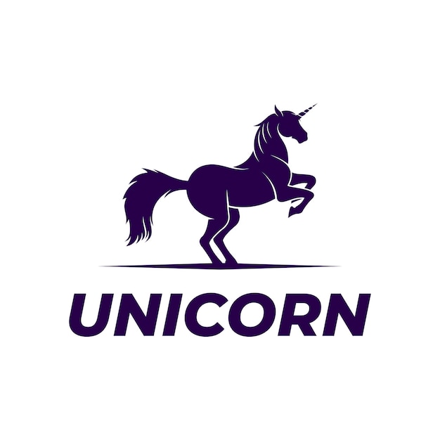 Vector de diseño de logo de unicornio