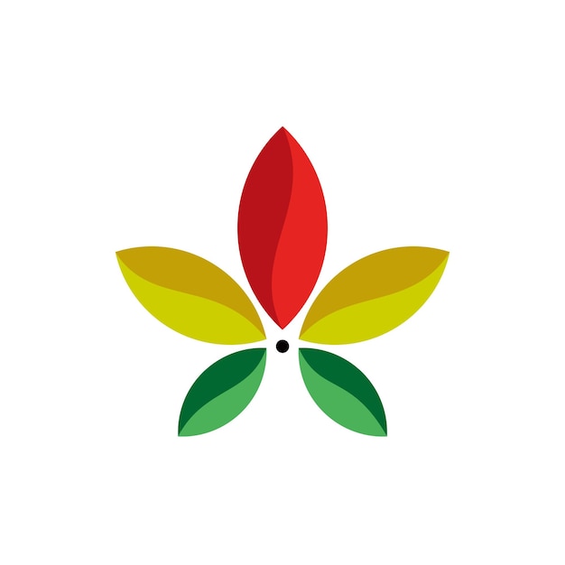 vector de diseño de logotipo 3d de cannabis de arco iris colorido