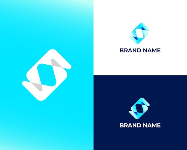 vector de diseño de logotipo 3d de moda moderna letra s