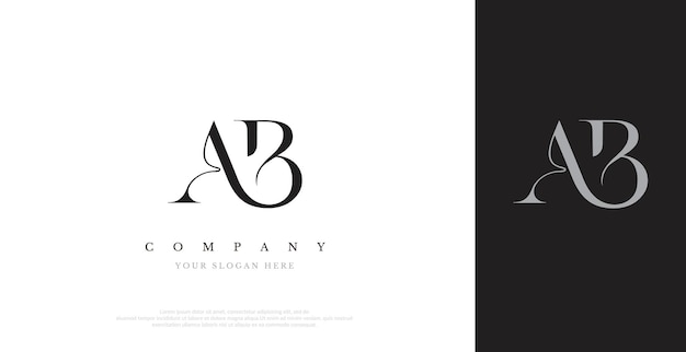 Vector de diseño de logotipo AB inicial
