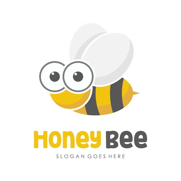 Vector vector de diseño de logotipo de abeja de miel