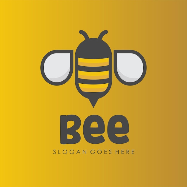 Vector vector de diseño de logotipo de abeja de miel