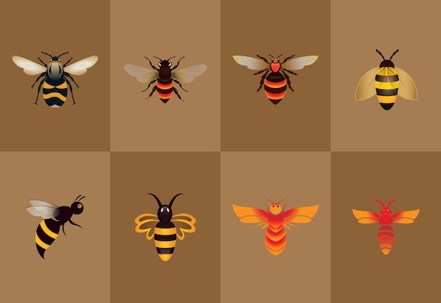 Vector vector de diseño de logotipo de abeja vector de símbolo gráfico pro