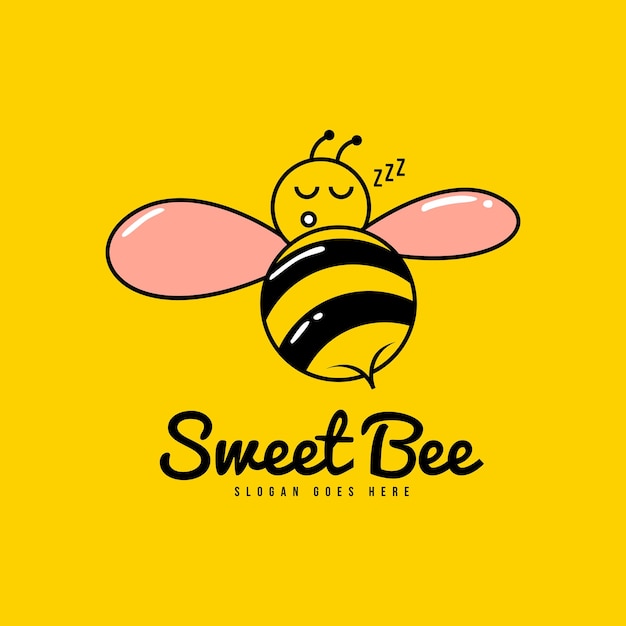 Vector de diseño de logotipo de abeja