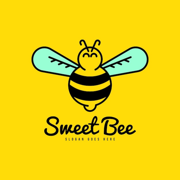 Vector de diseño de logotipo de abeja